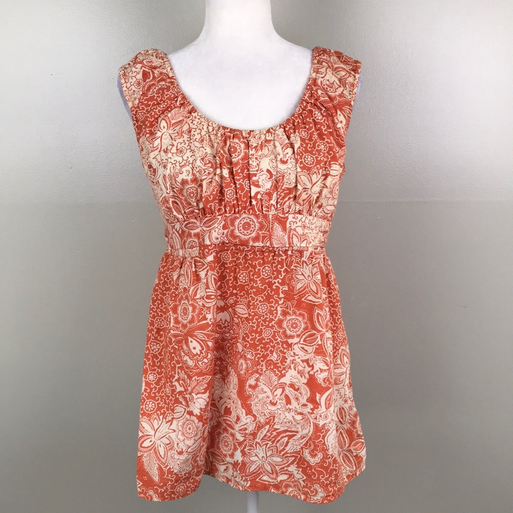 SONOMA Cotton Sleeveless Tie Back Blouse Orange